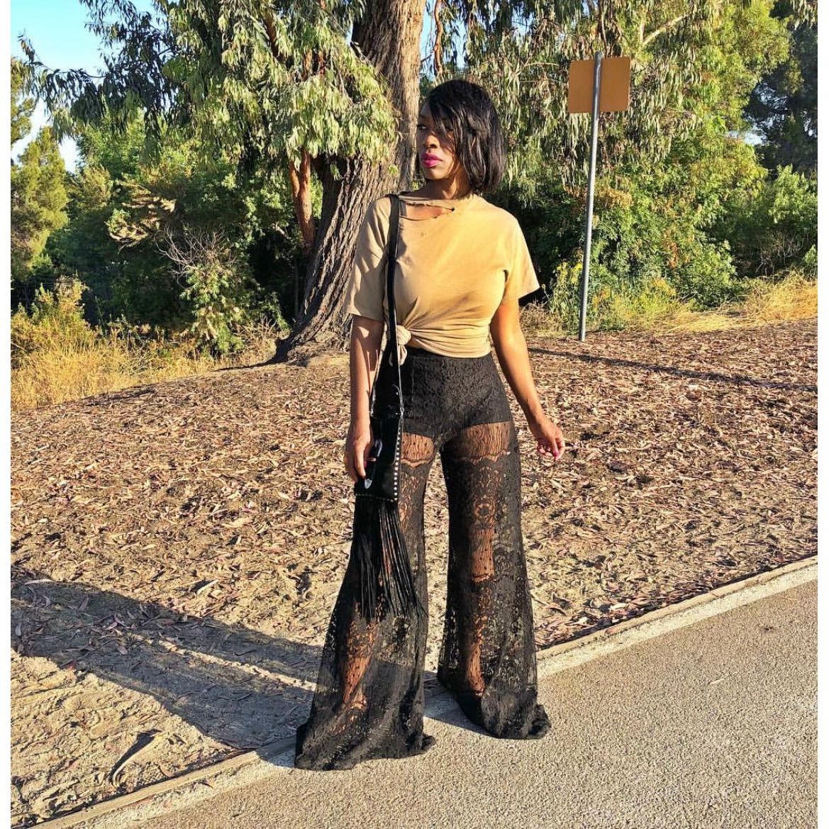 lace dress with pants LAURA LACE PANTS